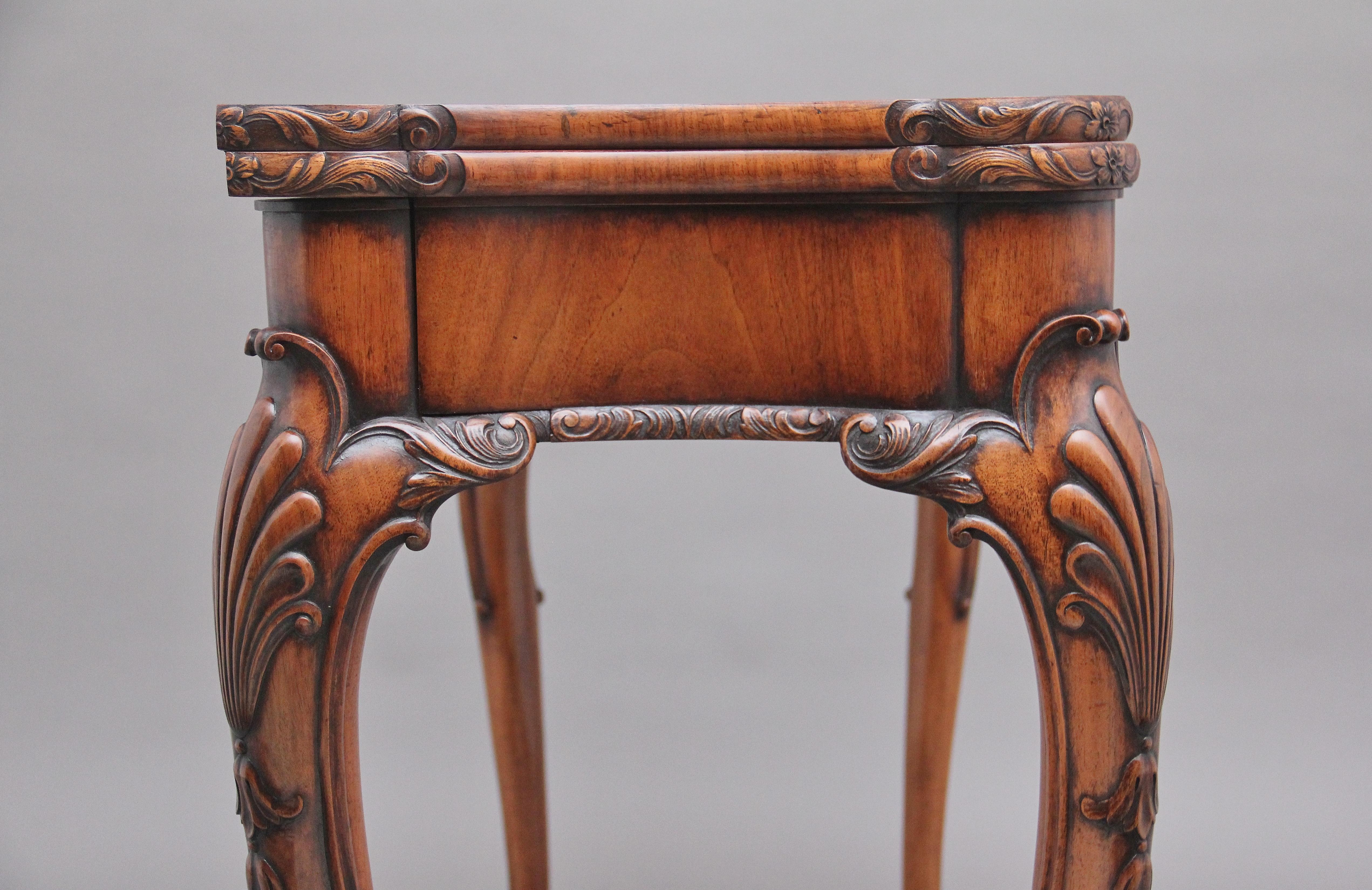 Early 20th Century Walnut Card Table by Howard & Co London For Sale 2