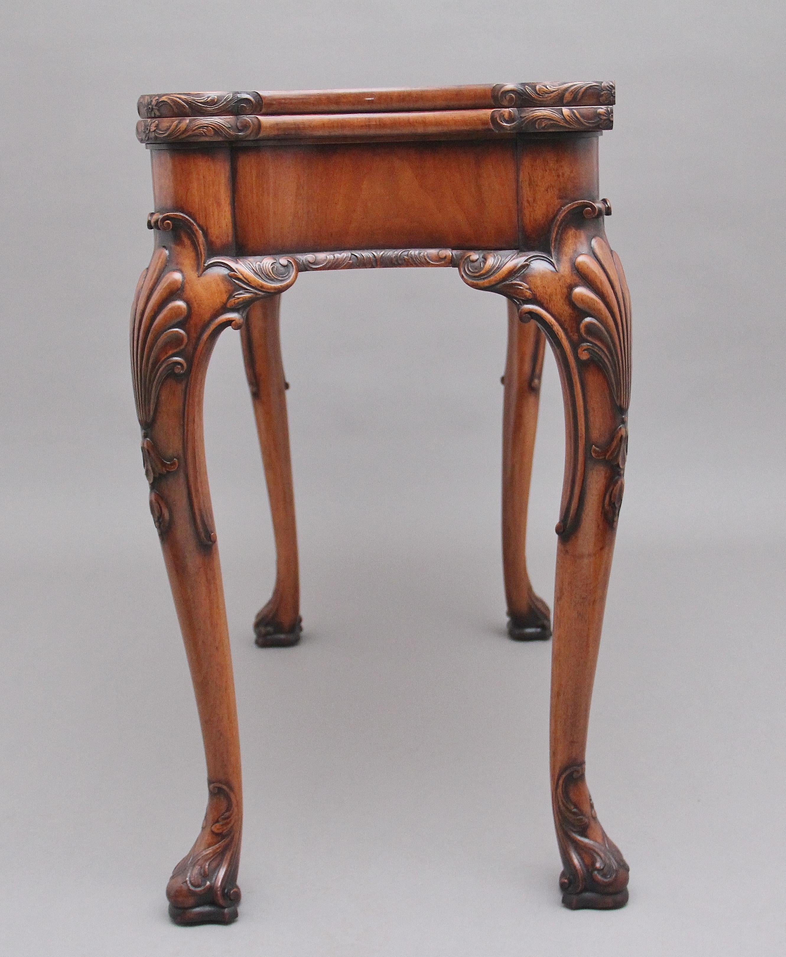 Early 20th Century Walnut Card Table by Howard & Co London For Sale 3