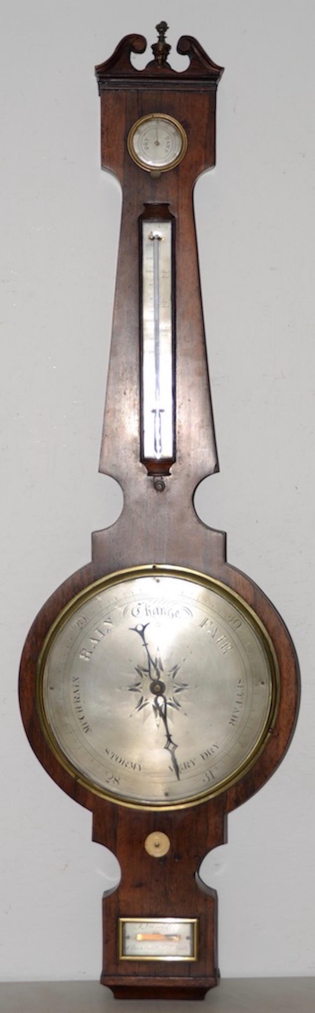 Early 20th century walnut cased barometer

Beautiful barometer. Dimensions 43