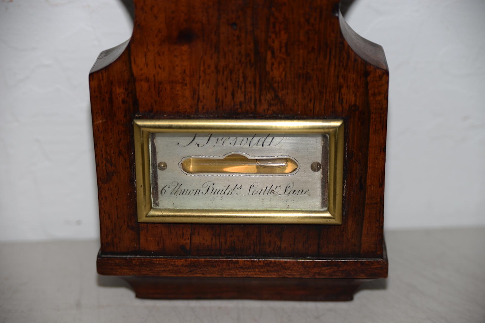 Edwardian Early 20th Century Walnut Cased Barometer For Sale