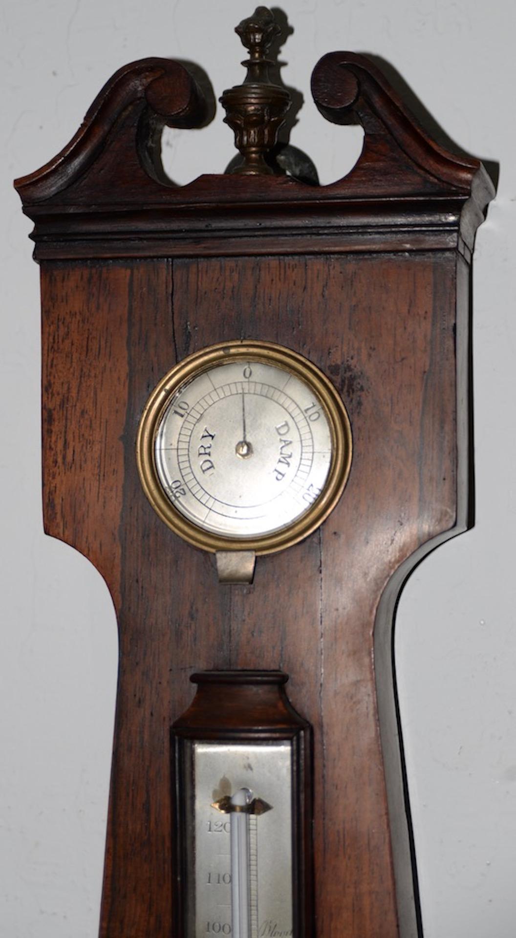 Early 20th Century Walnut Cased Barometer In Fair Condition For Sale In San Francisco, CA
