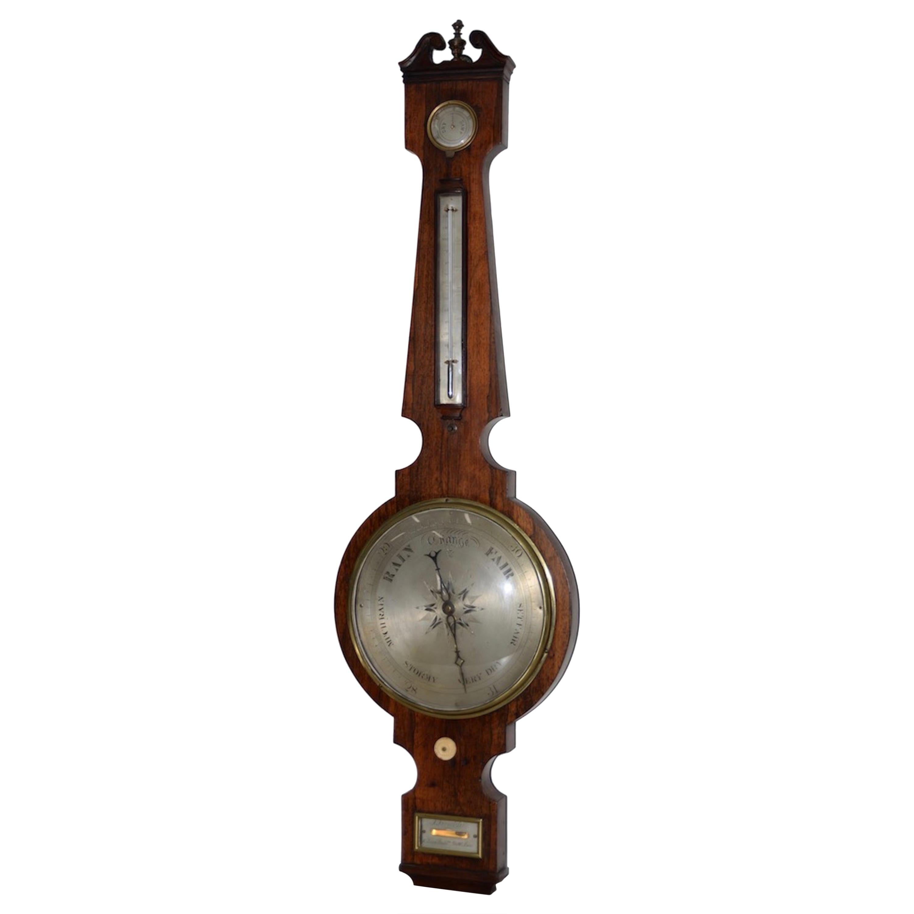 Early 20th Century Walnut Cased Barometer For Sale