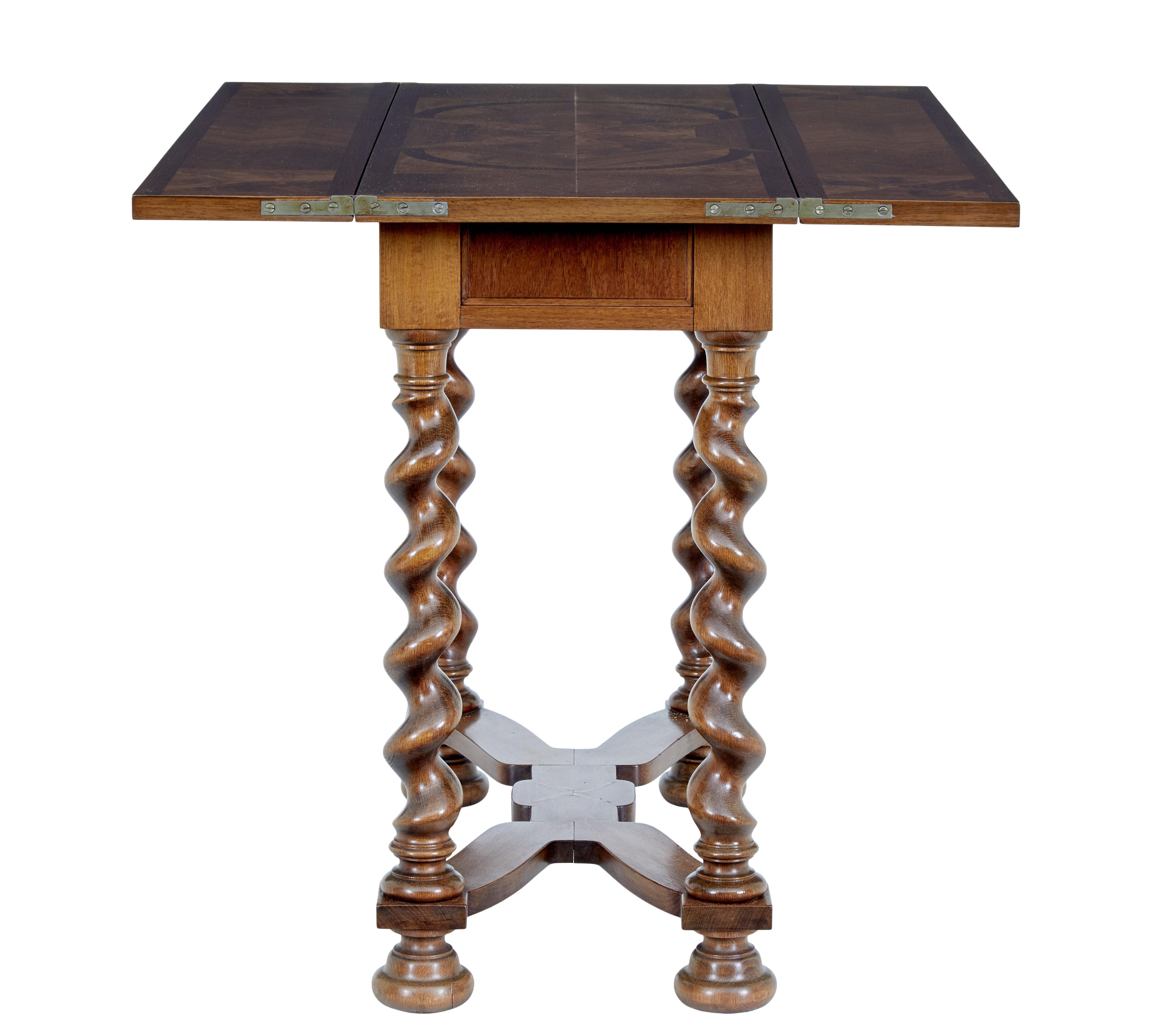 Hand-Crafted Early 20th Century Walnut Flip Top Occasional Table
