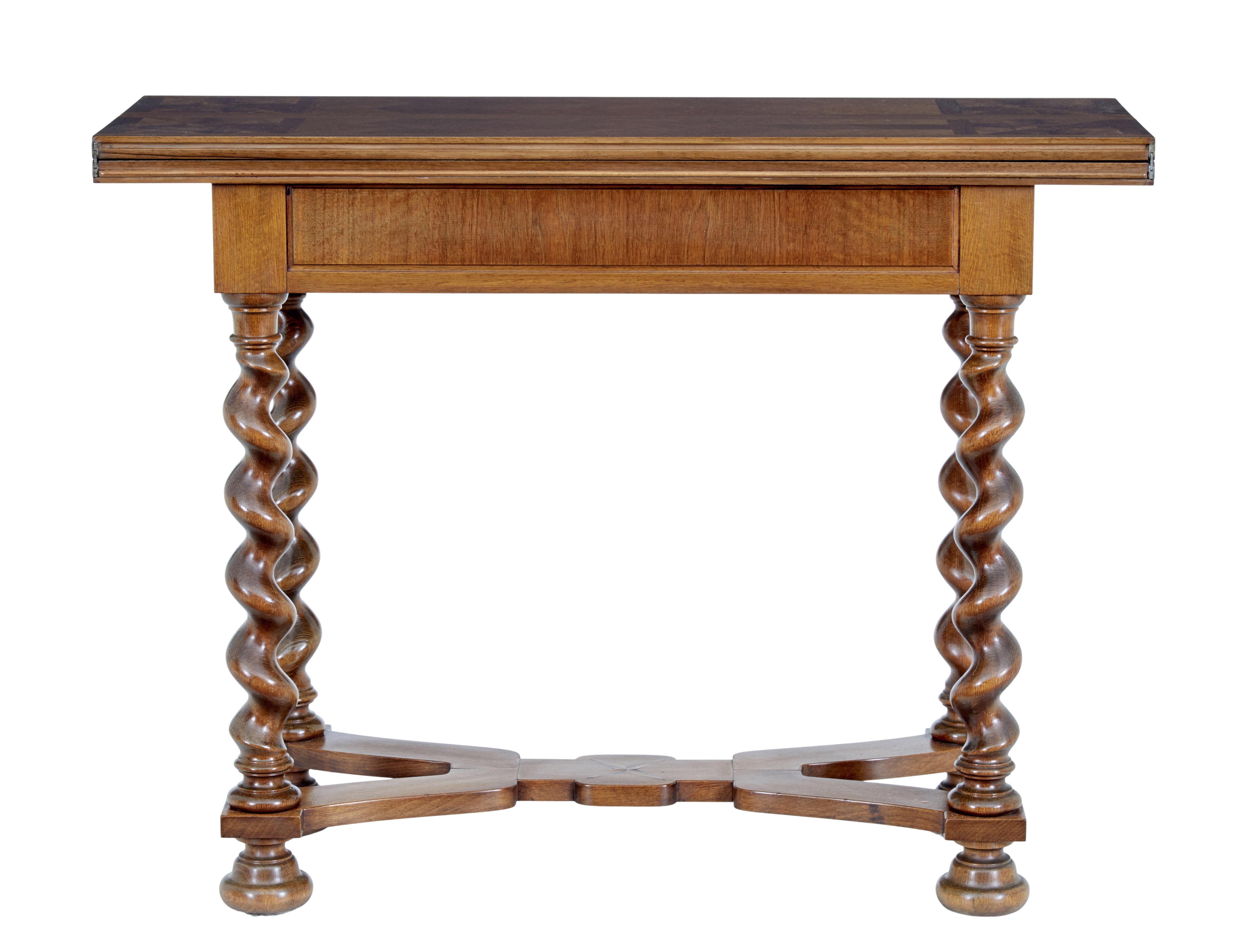 Early 20th Century Walnut Flip Top Occasional Table In Good Condition In Debenham, Suffolk