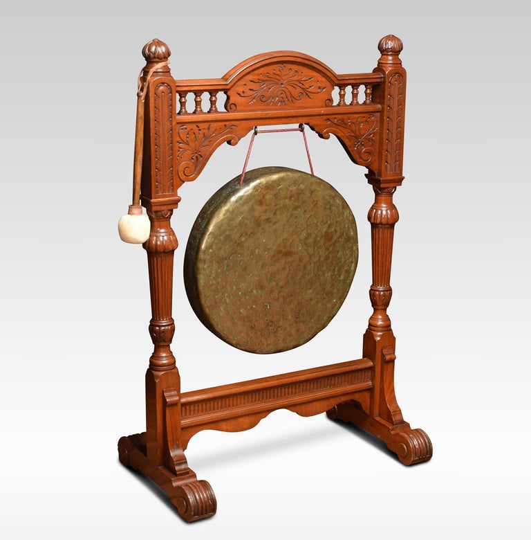 Early 20th Century Walnut Framed Dinner Gong For Sale at 1stDibs