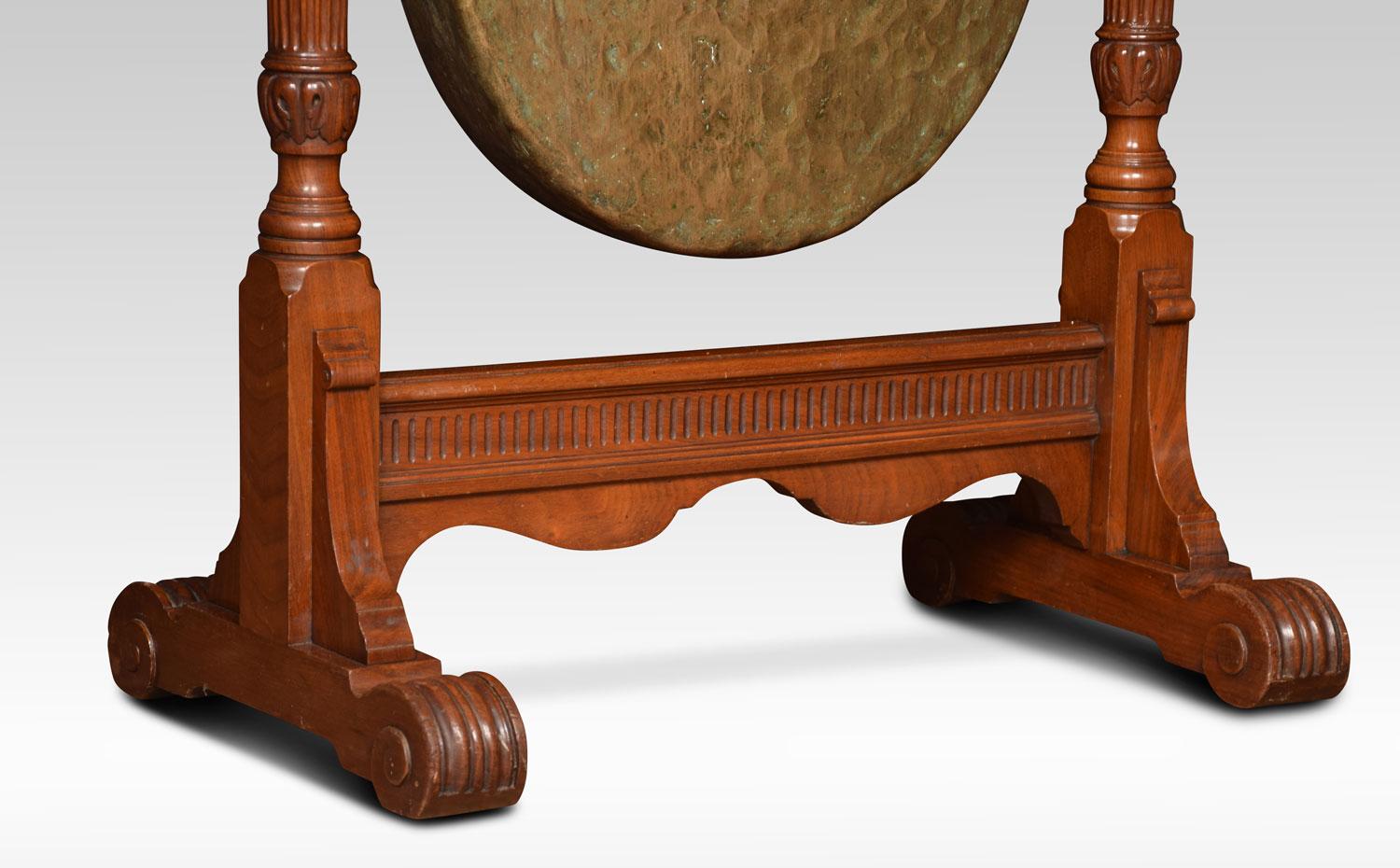 Early 20th Century Walnut Framed Dinner Gong 1