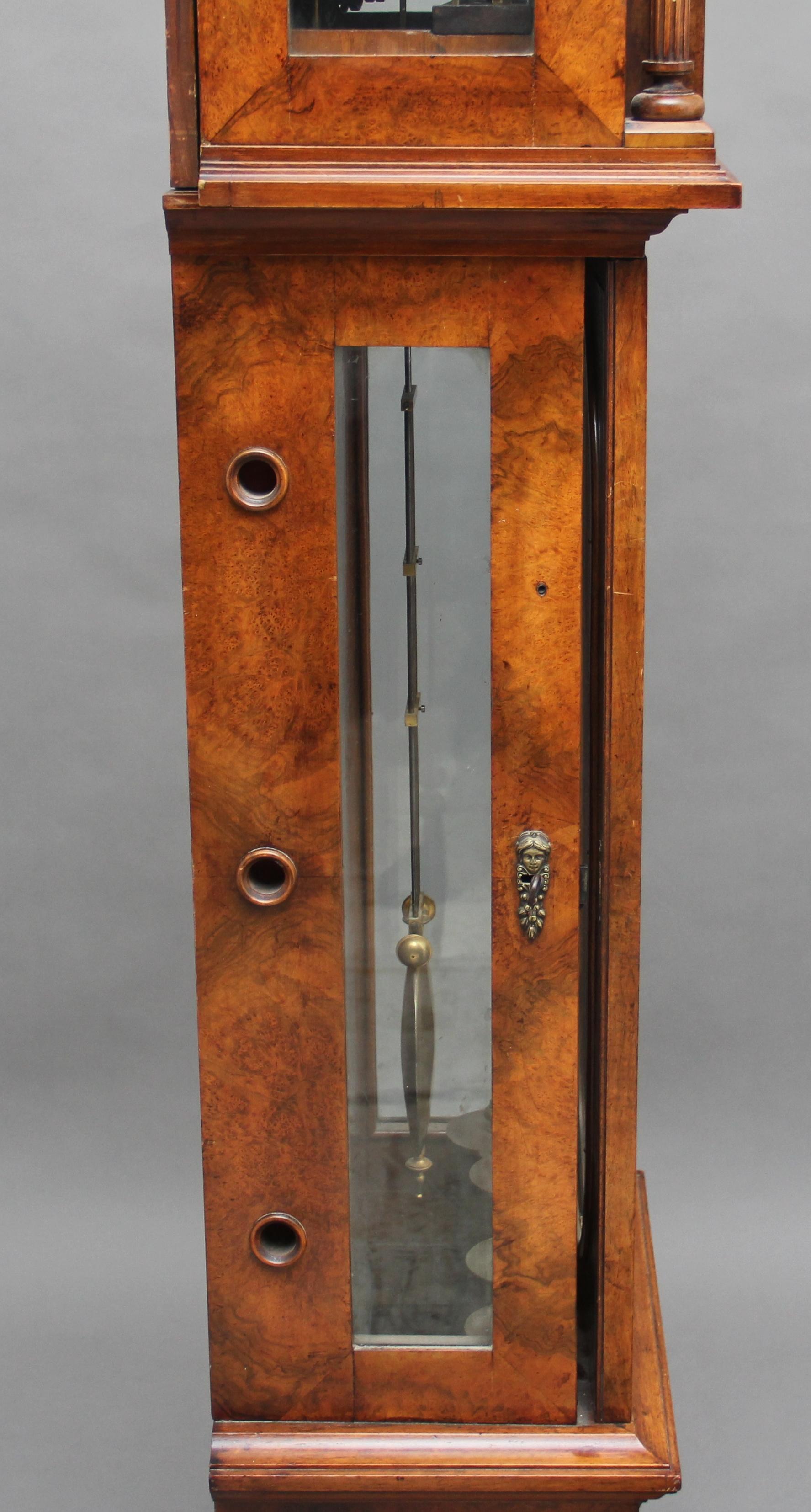 Early 20th Century Walnut Granddaughter Clock 9
