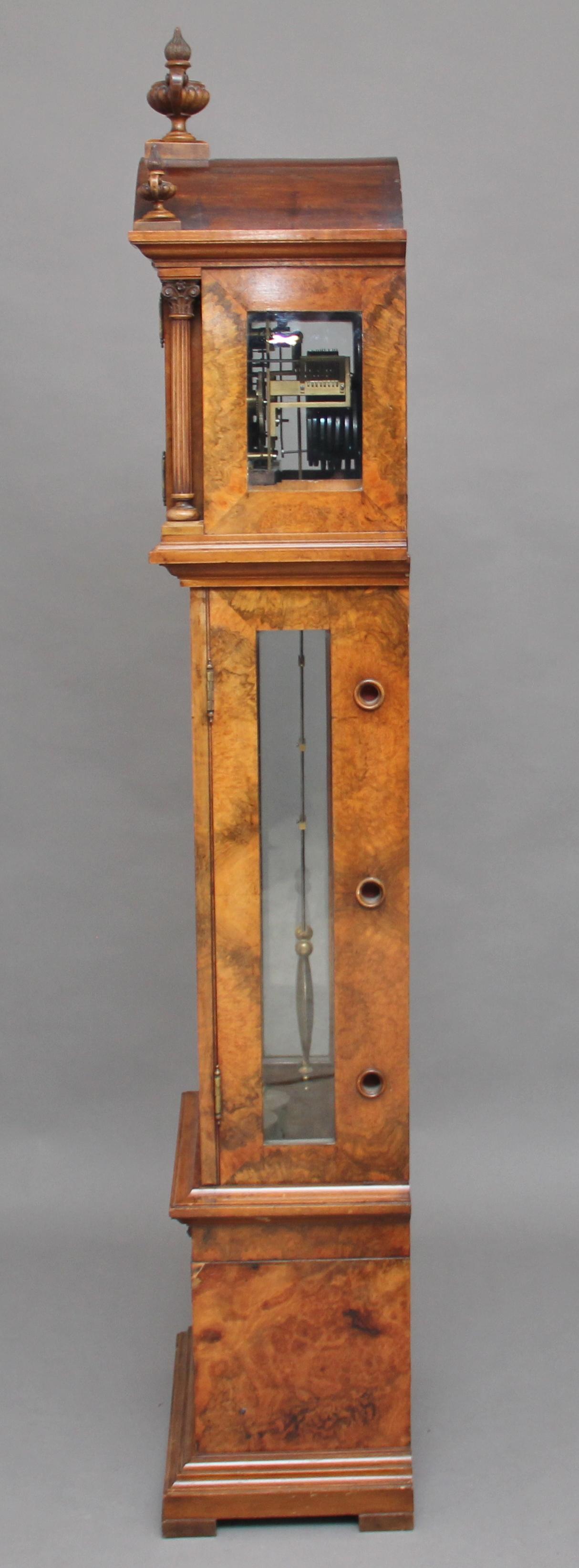 British Early 20th Century Walnut Granddaughter Clock