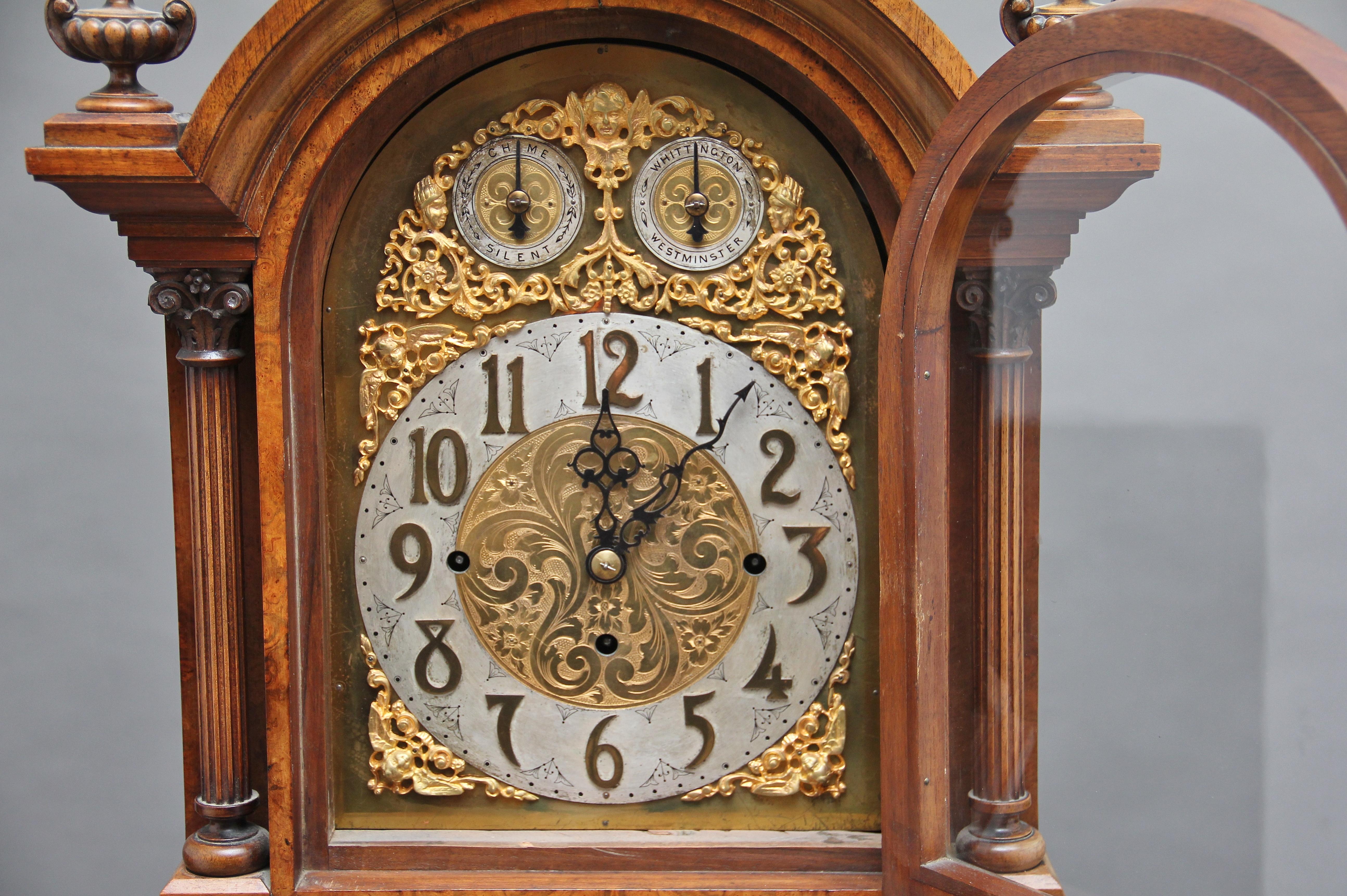 Early 20th Century Walnut Granddaughter Clock 1