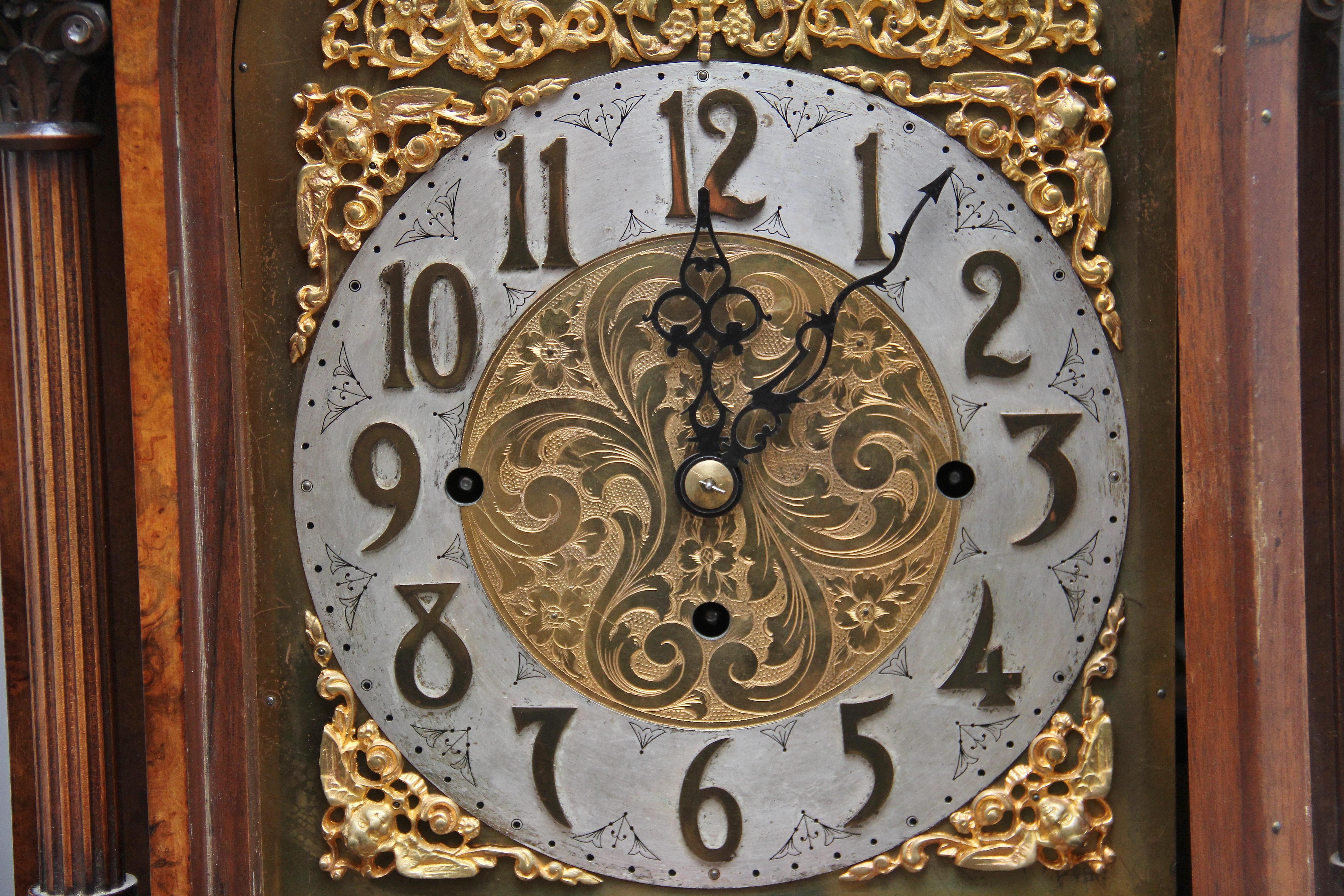 Early 20th Century Walnut Granddaughter Clock 2