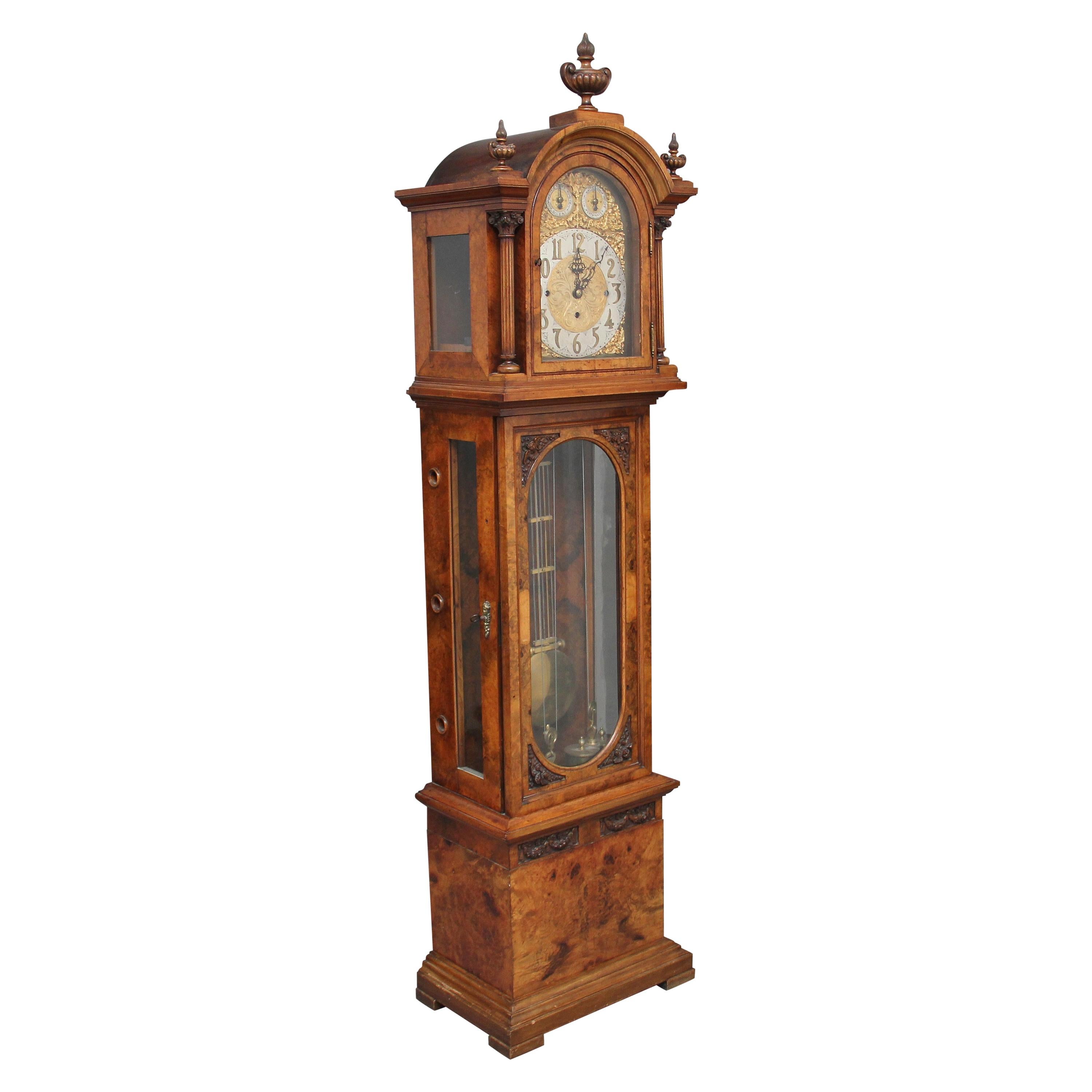 Early 20th Century Walnut Granddaughter Clock