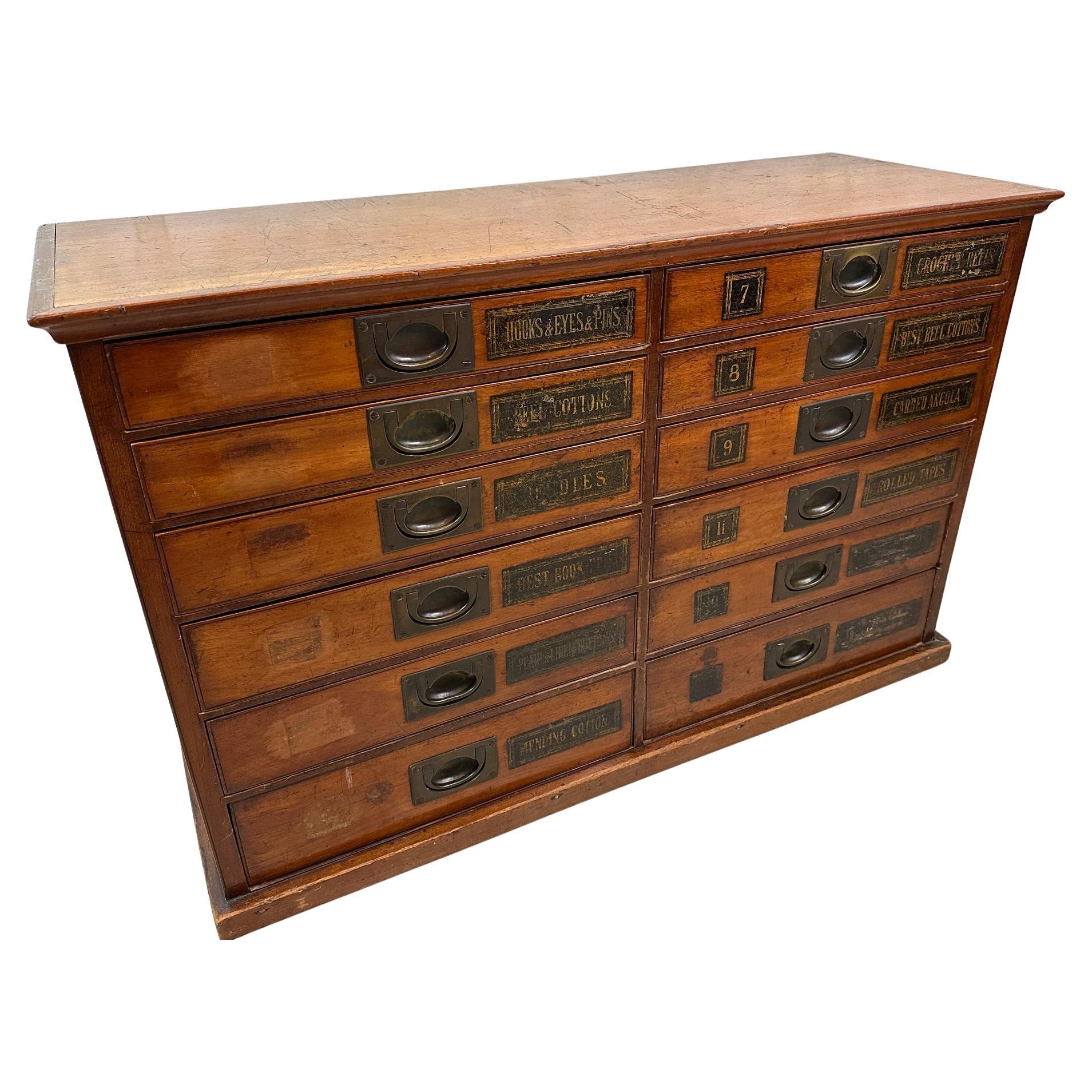 Early 20th century Walnut Haberdashery Cabinet, 1900s