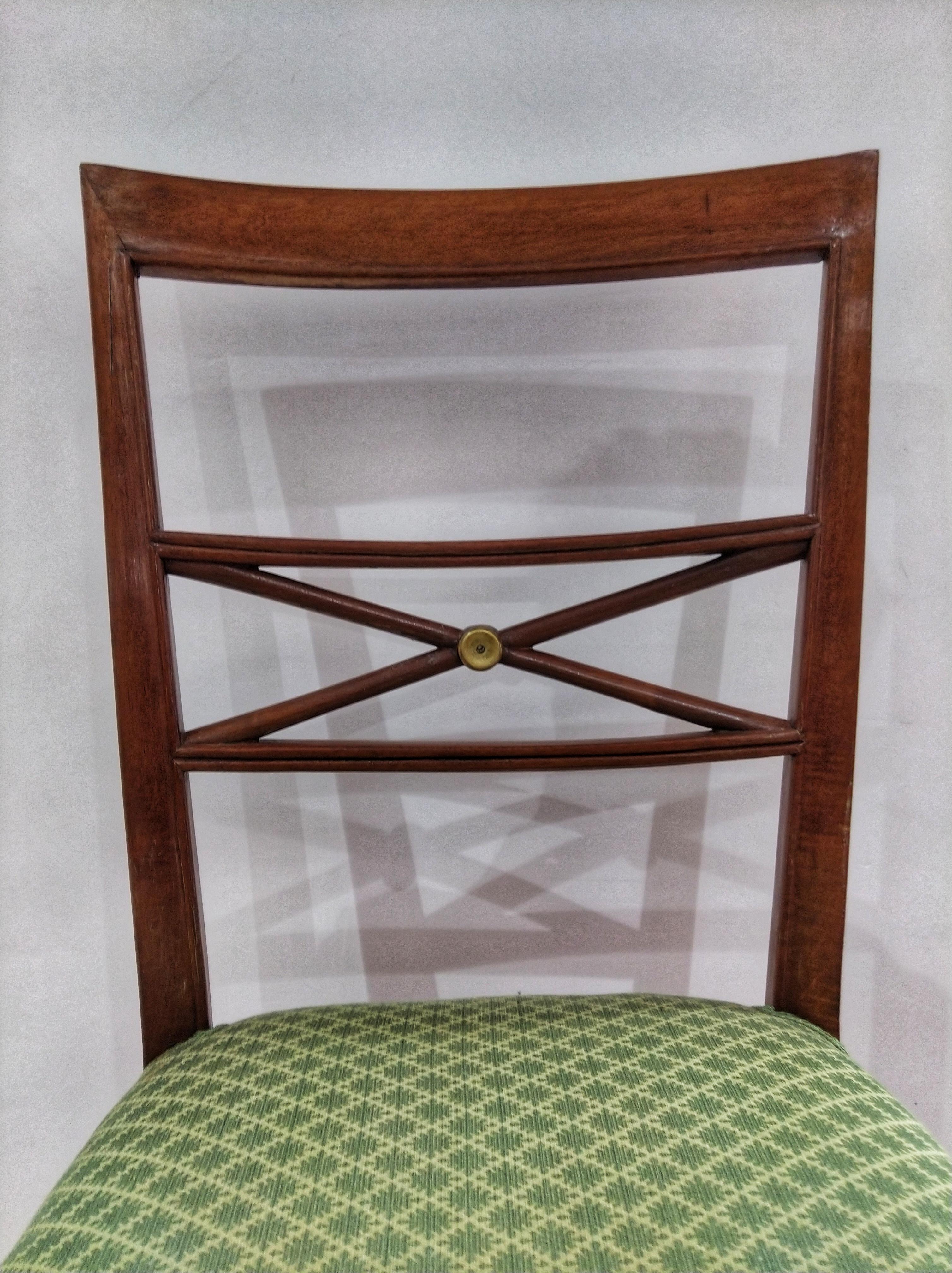 Early 20th Century Walnut Italian Chair Louis XVI Style For Sale 2