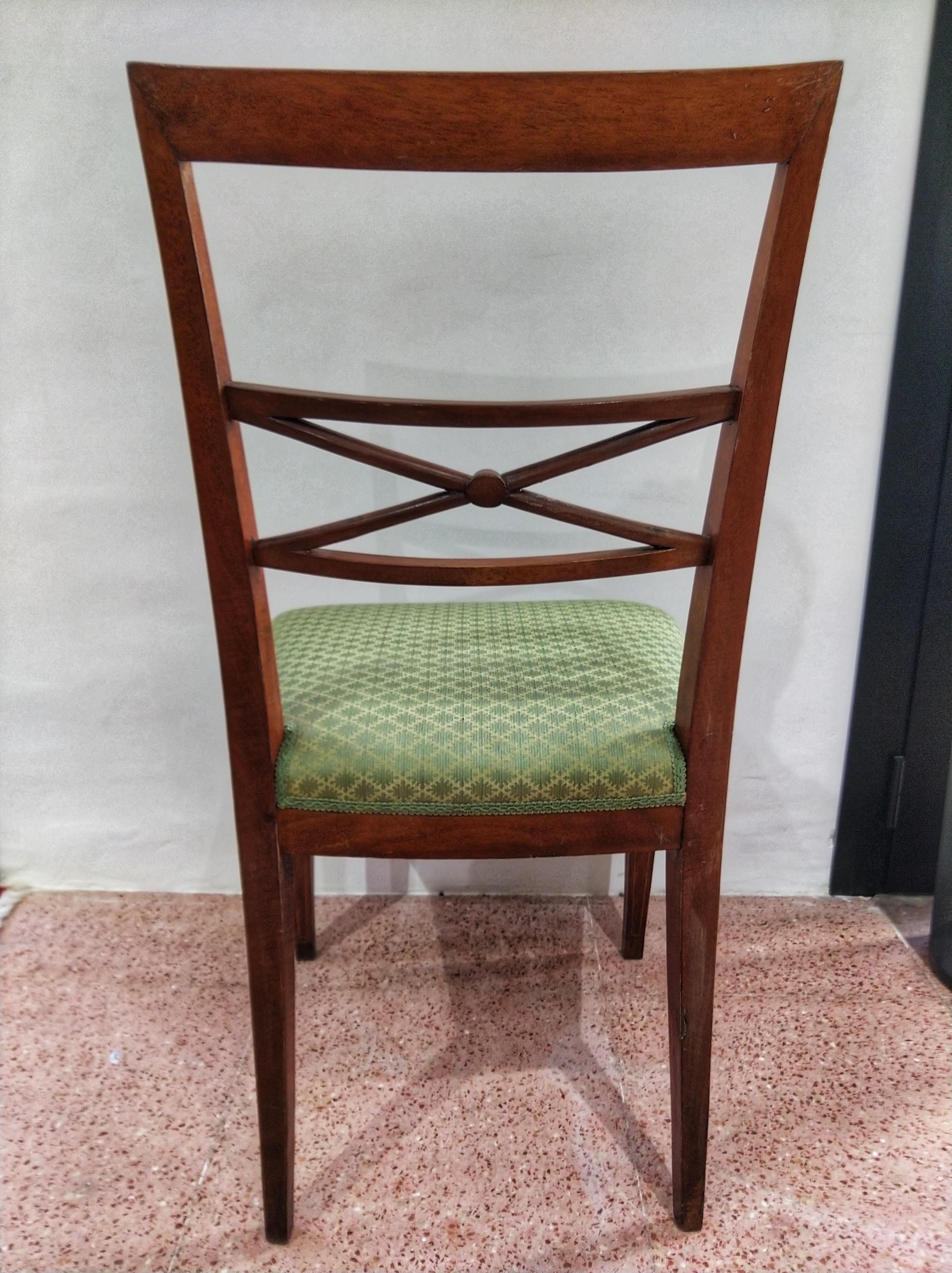 Early 20th Century Walnut Italian Chair Louis XVI Style For Sale 3