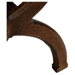Regency-Curule-Hocker aus Walnussholz mit gepolstertem Sitz aus dem frühen 20. Jahrhundert