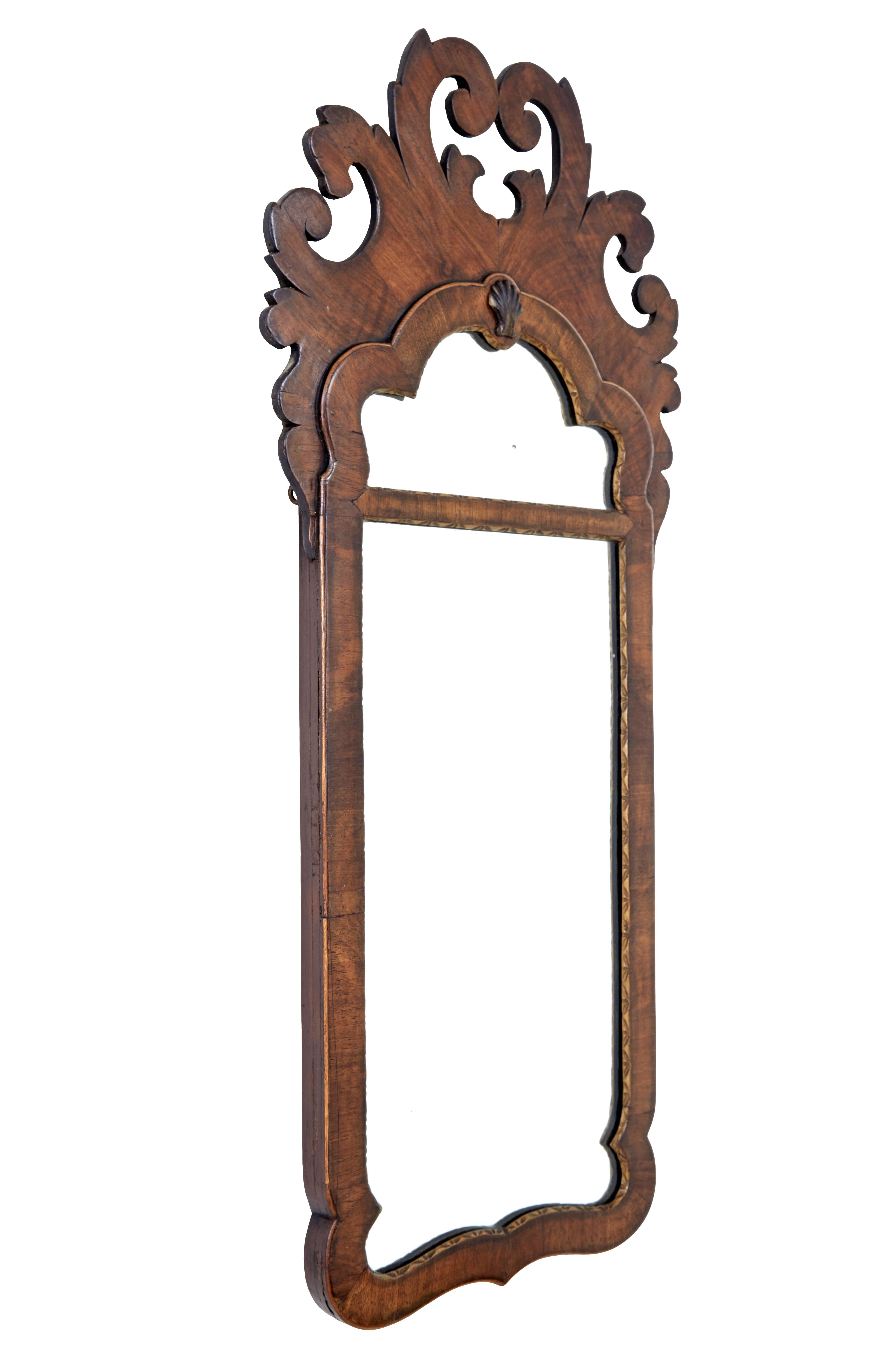 French Early 20th Century walnut rococo revival mirror