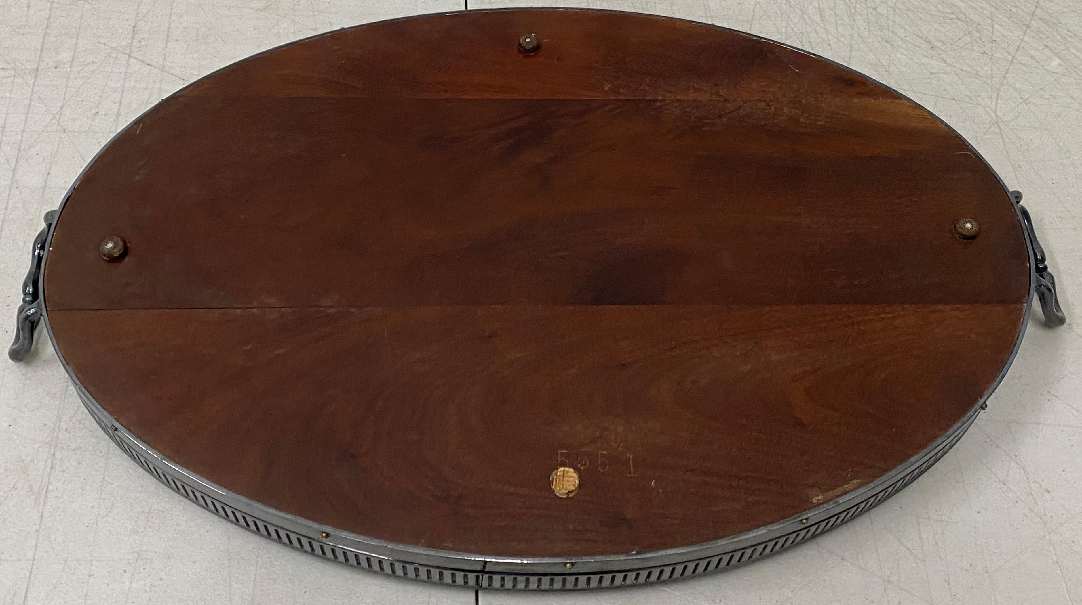 Early 20th Century Walnut Serving Tray with Inlay For Sale 3