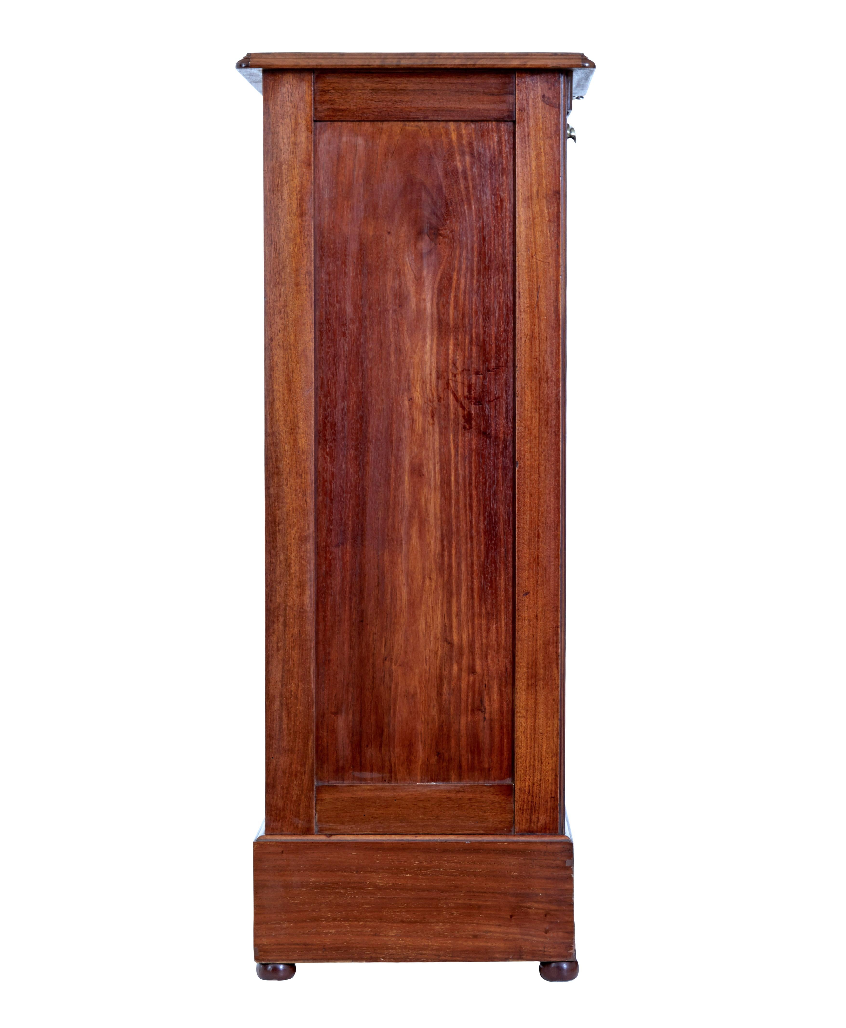 Hand-Carved Early 20th century walnut tambour cabinet