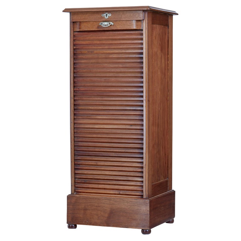 Early 20th Century walnut tambour For Sale at 1stDibs