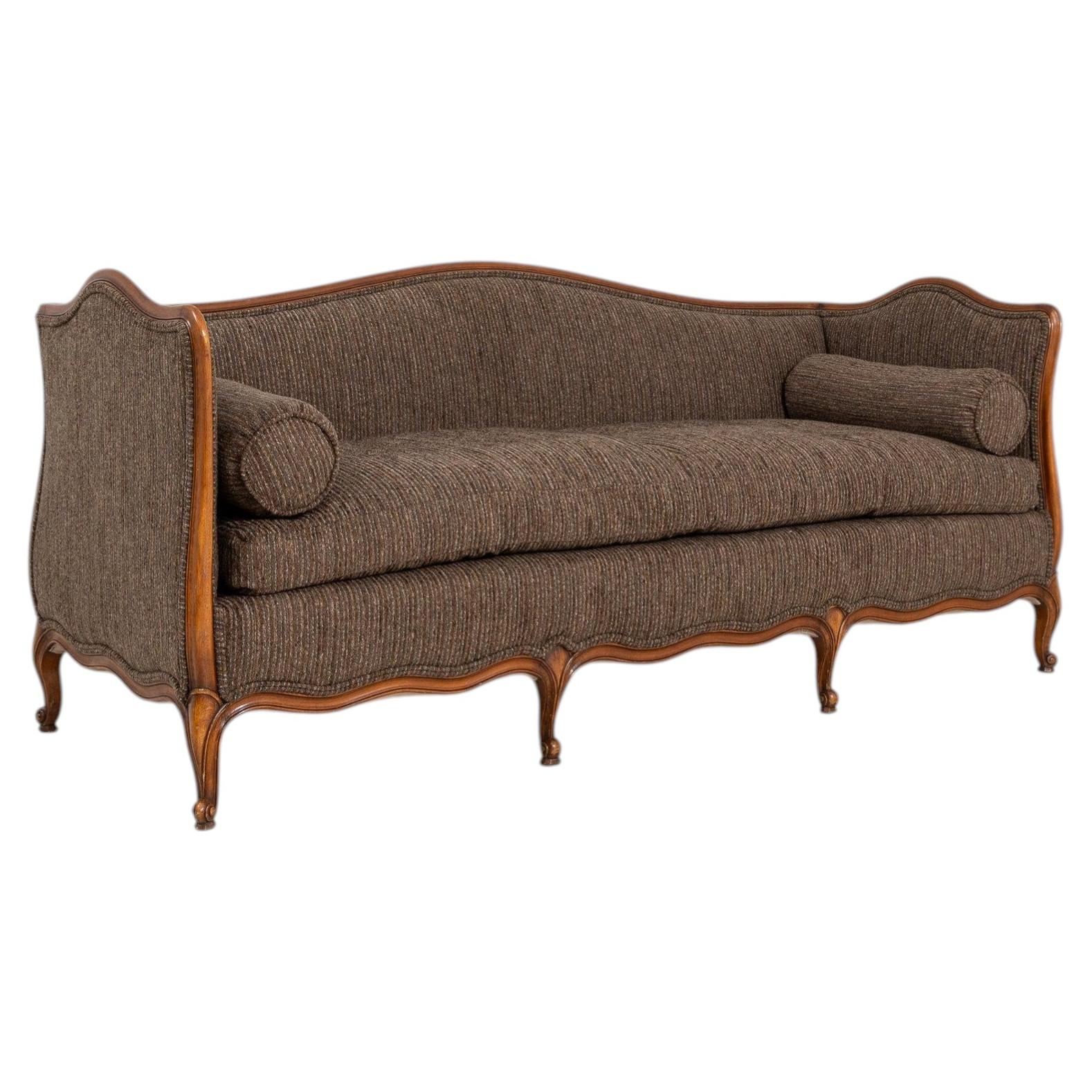 Early 20th Century Walnut Wood Louis XV Upholstery Sofa