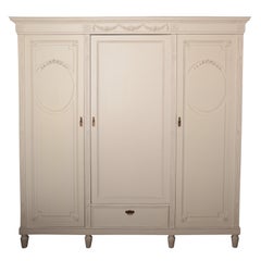 Antique Early 20th Century Wardrobe in Louis XVI Style, Shabby Chic