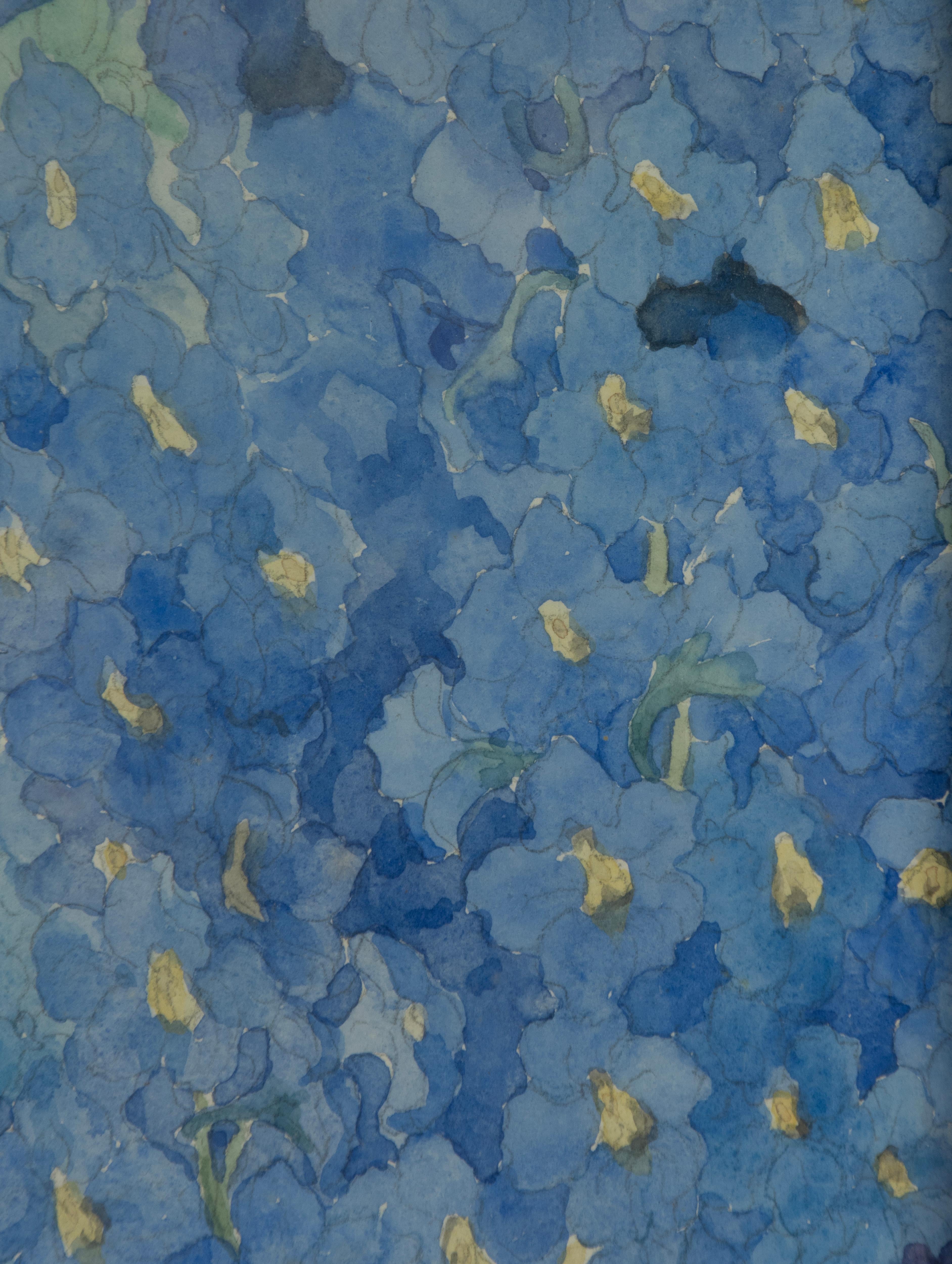 Carta Acquerello dei primi del Novecento - Fiori - di Corneille Henri Dee in vendita