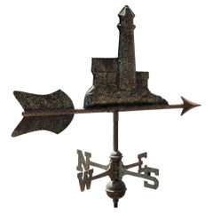 Early 20th Century Weather Vane Copper Harbor Lighthouse Three-Dimensional
