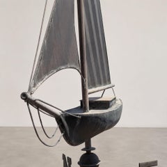 Velero de cobre tridimensional que hacía las veces de veleta, de principios del siglo XX, Italia