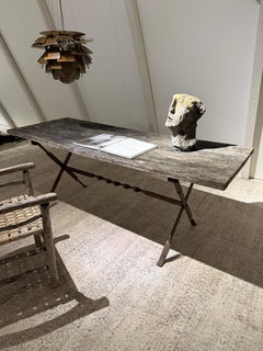 Early 20th Century Weathered Italian Table with Iron Base