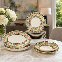 Early 20th Century Wedgwood Thirteen Piece Service with Platinum Borders