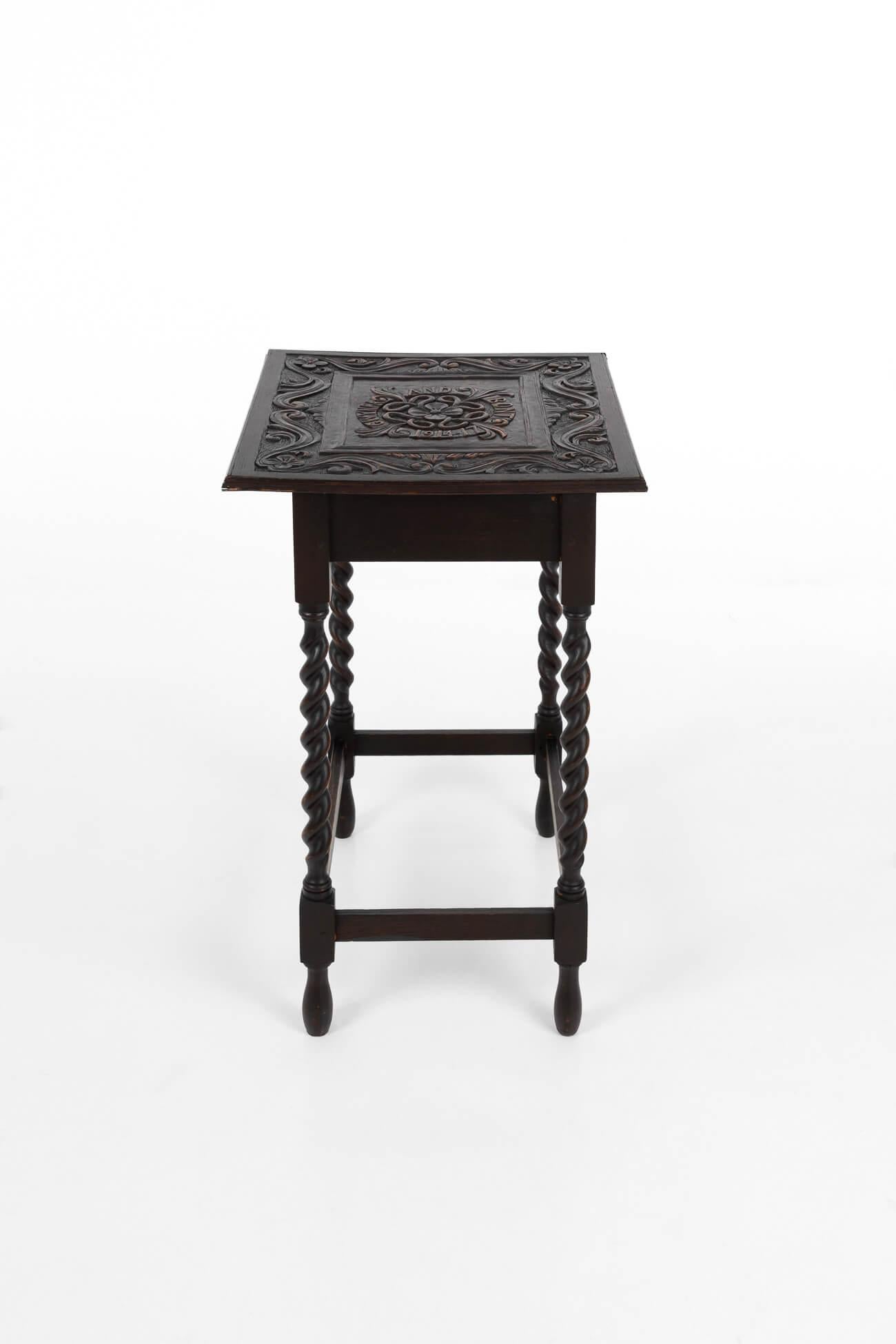 British Early 20th Century Welsh Barley Twist Occasional Table, circa 1918