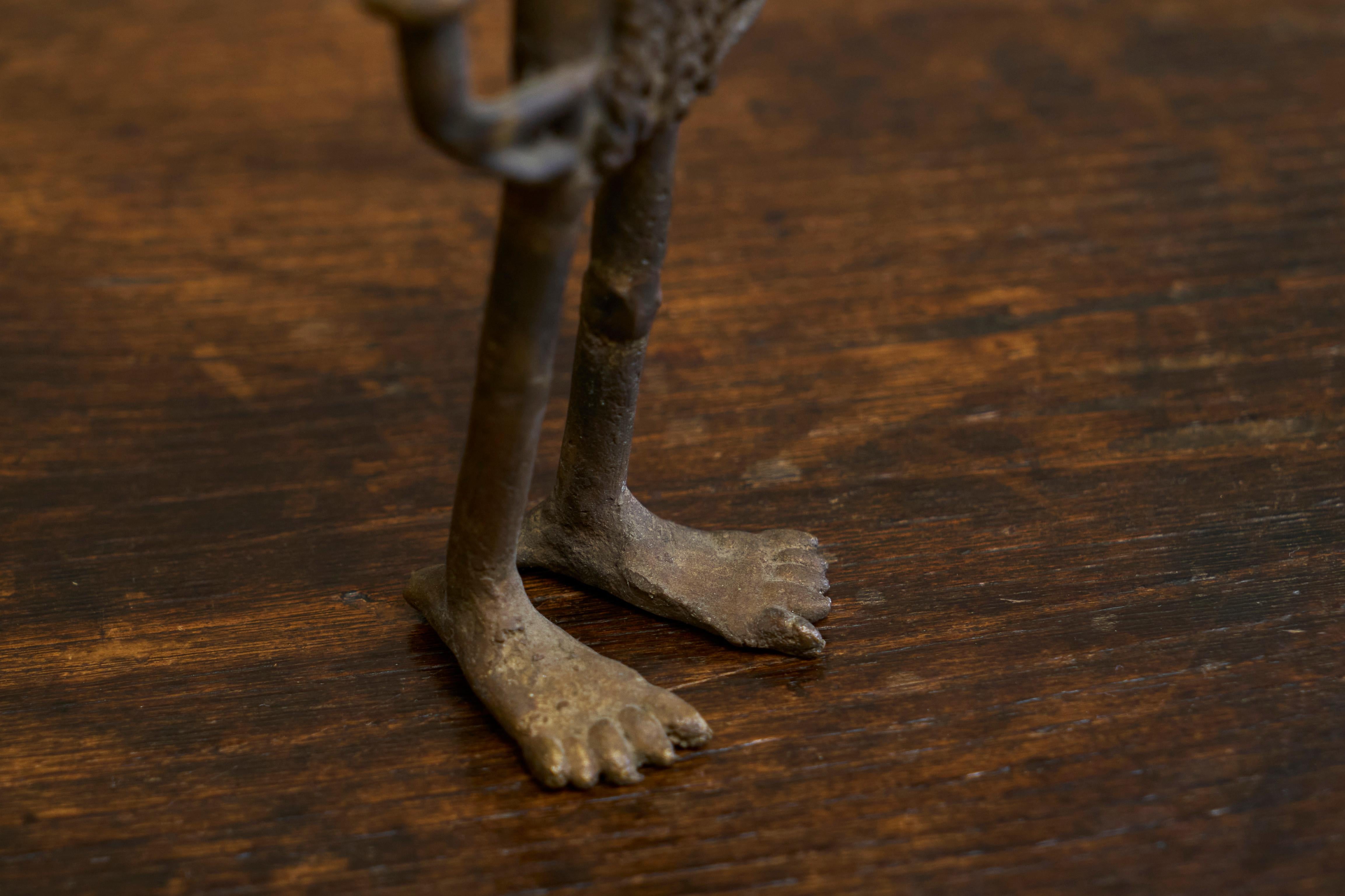 Early 20th Century West African Tribal Figurine in Cast Brass For Sale 6