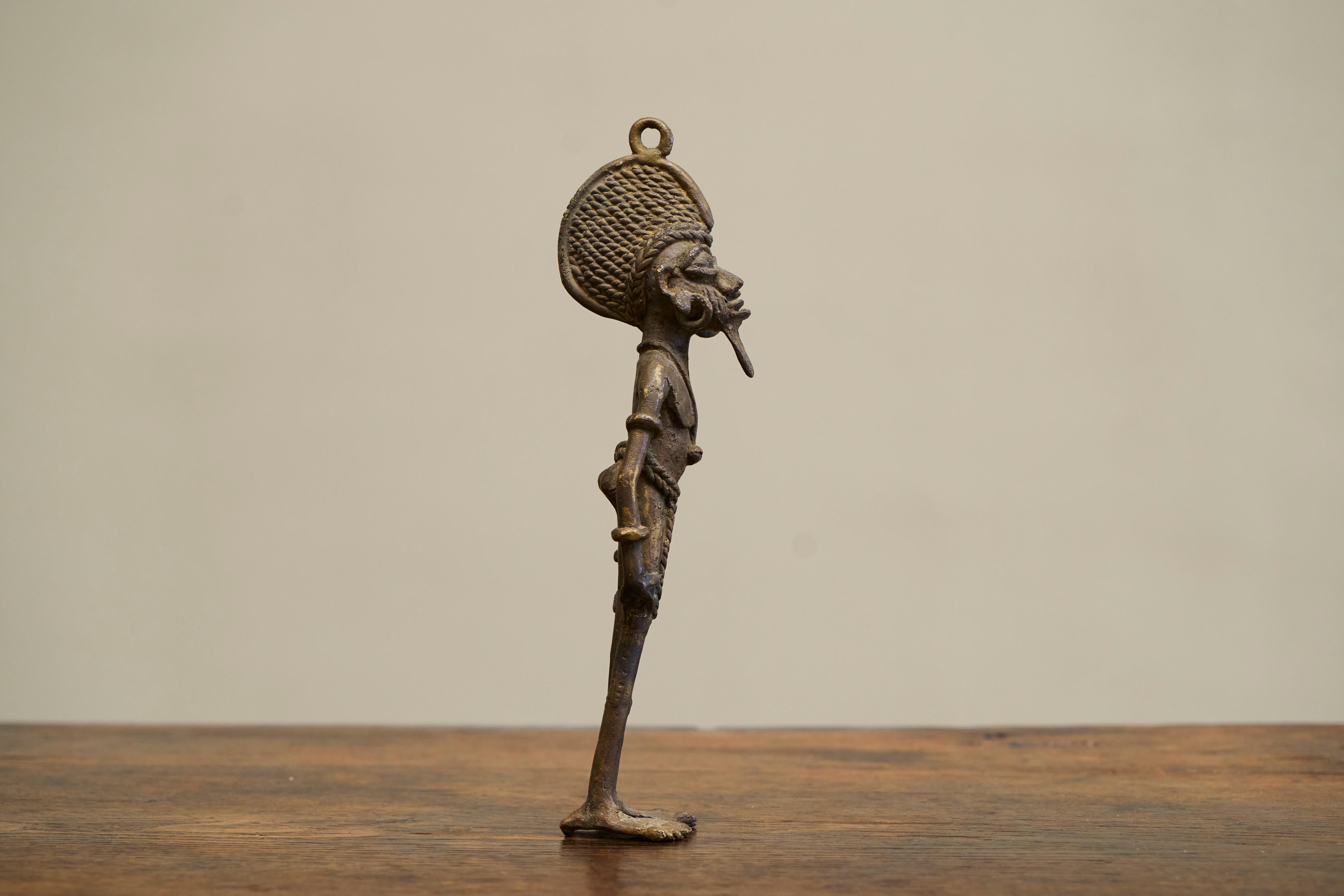 Early 20th Century West African Tribal Figurine in Cast Brass For Sale 3