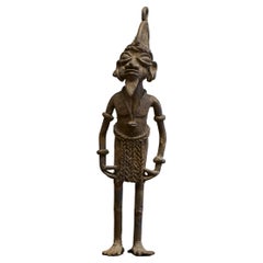 Early 20th Century West African Tribal Figurine in Cast Brass