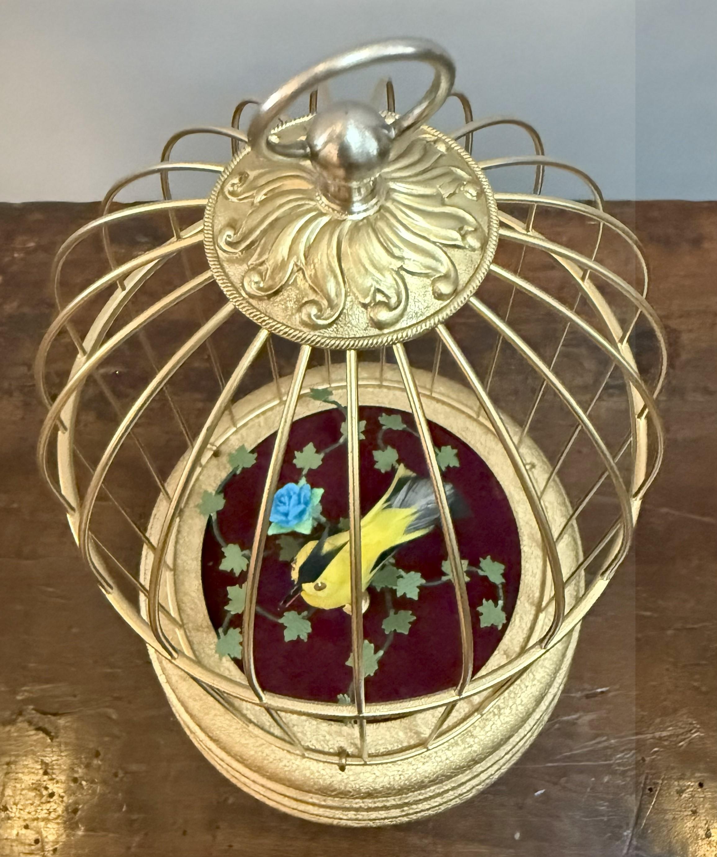 Early 20th Century West German Gilded Singing Bird Automaton For Sale 1