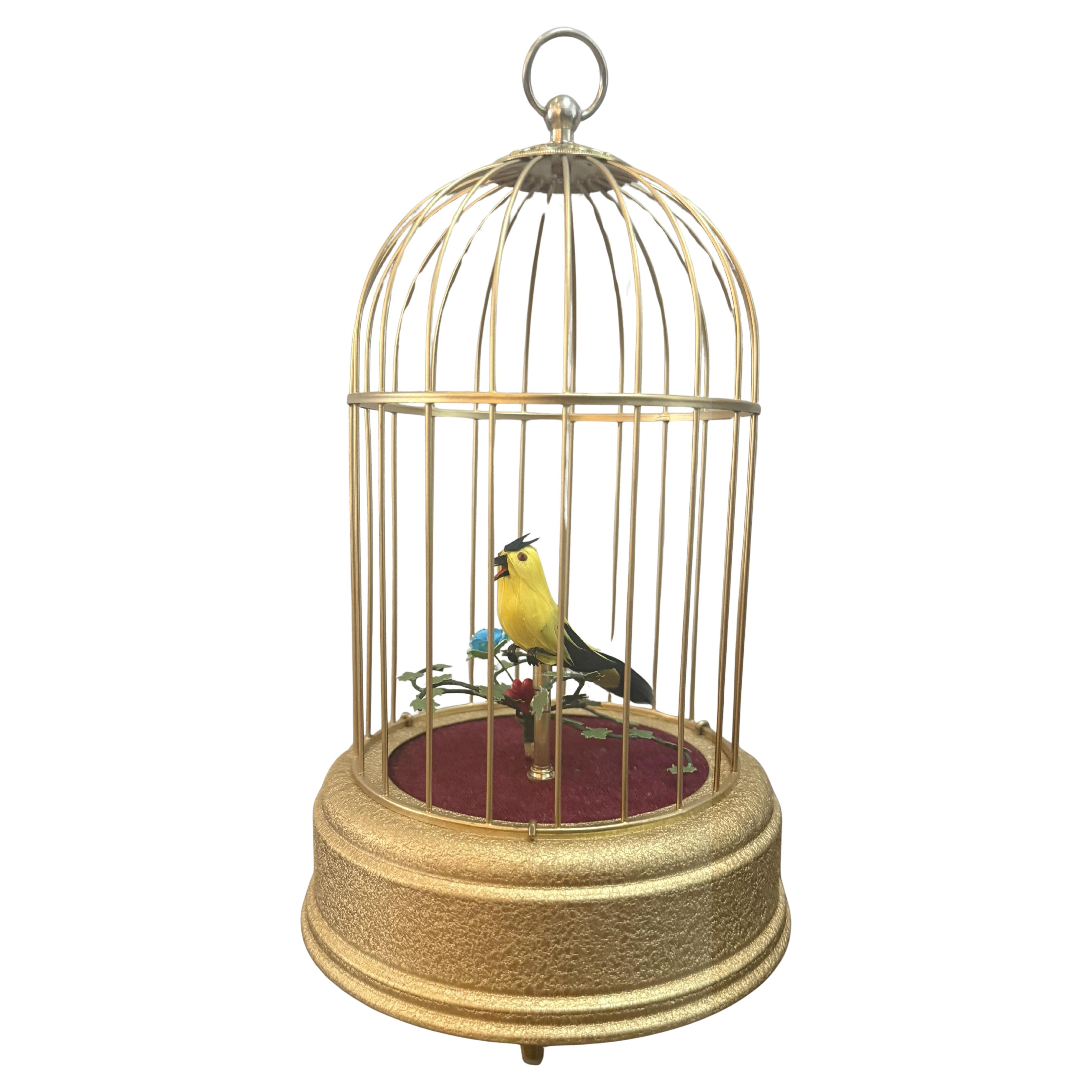 Early 20th Century West German Gilded Singing Bird Automaton For Sale