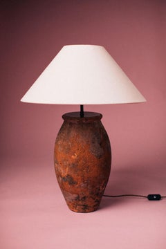 Early 20th Century Western Turkey Heavily Fired Terracotta Oil Pot Lamp