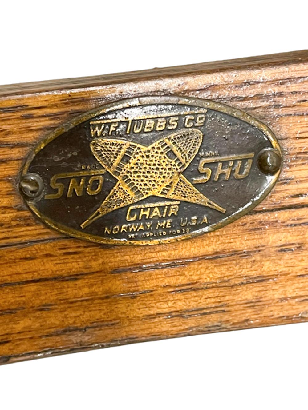 Début du 20e siècle W.F. Chaise inclinable Tubbs Sno-Shu et tabouret détachable en vente 5