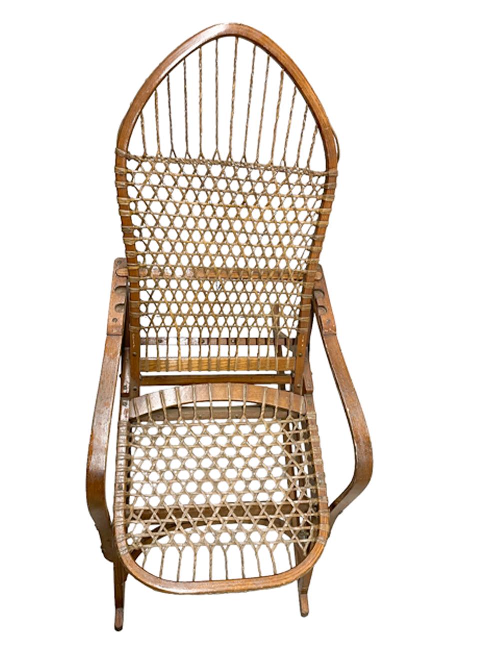 Early 20th Century W.F. Tubbs Sno-Shu Reclining Chair and Detachable Foot Stool For Sale 1