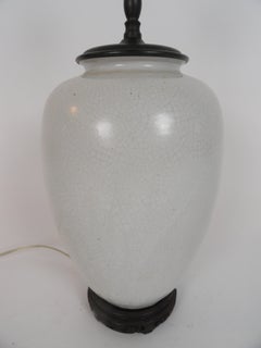 Early 20th Century White Crackle Lamp