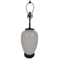 Early 20th Century White Crackle Lamp