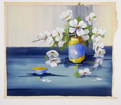 Early 20th Century White Dogwood Still Life Painting