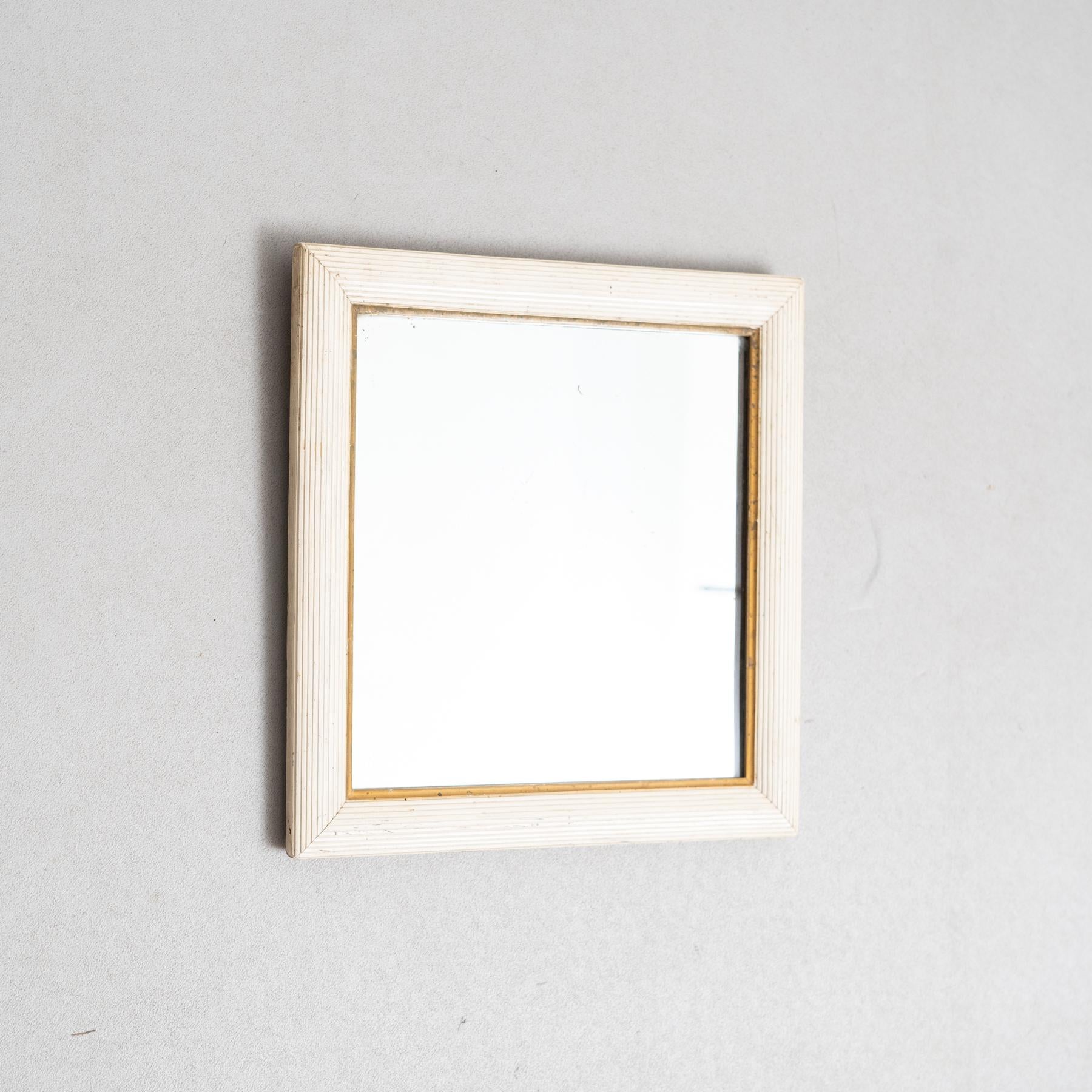 Mid-Century moderno Specchio in legno bianco dei primi del Novecento in vendita