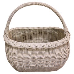 Early 20th Century Wicker Handled Basket, New England