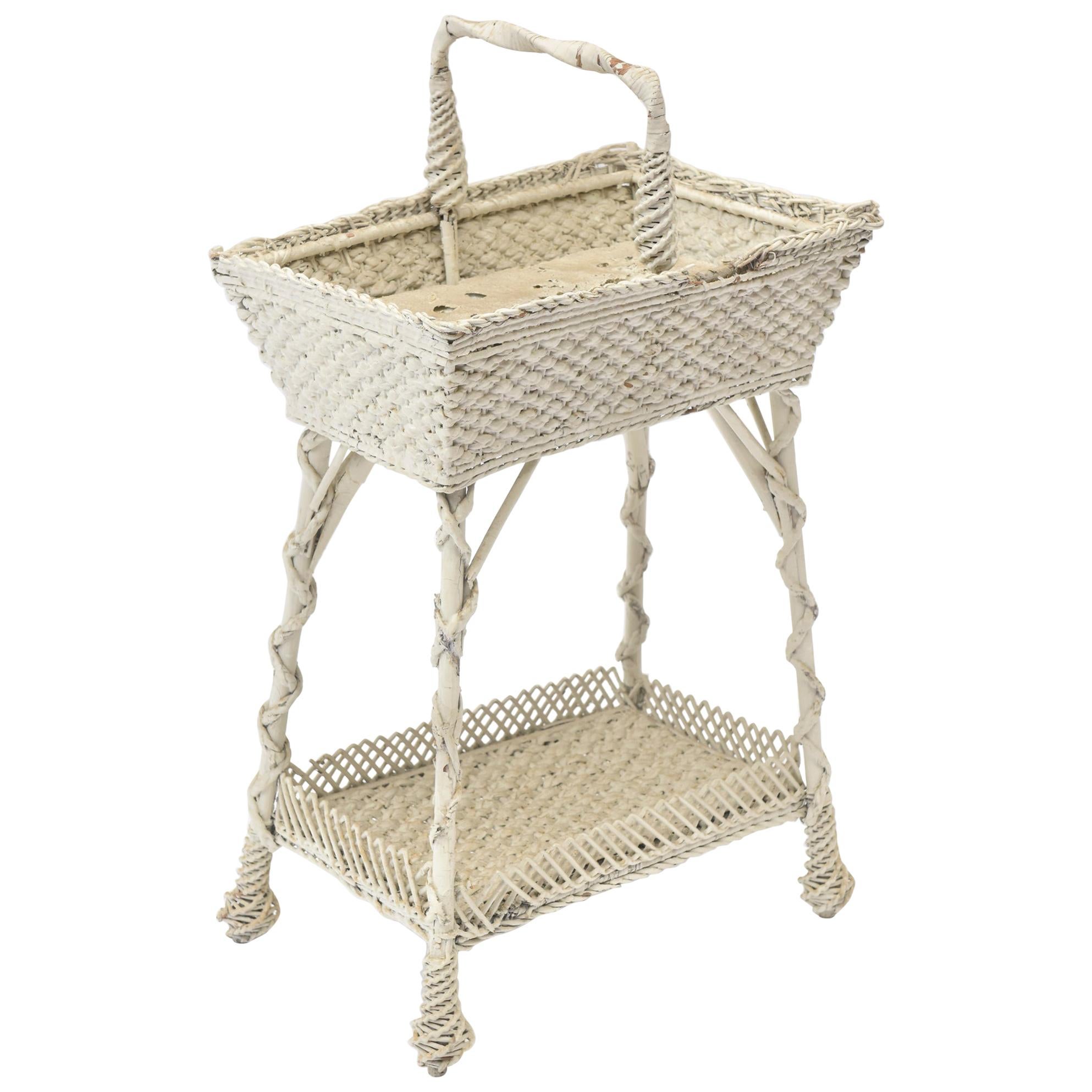 Early 20th Century Wicker Sewing Stand For Sale