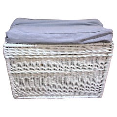 Vintage Early 20th Century Wicker Trunk or Hamper, New England