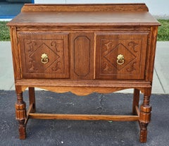 Early 20th Century William and Mary Style Carved and Stain Oak Server