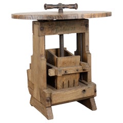 Early 20th Century Wine Tasting Table with Wine Press Base