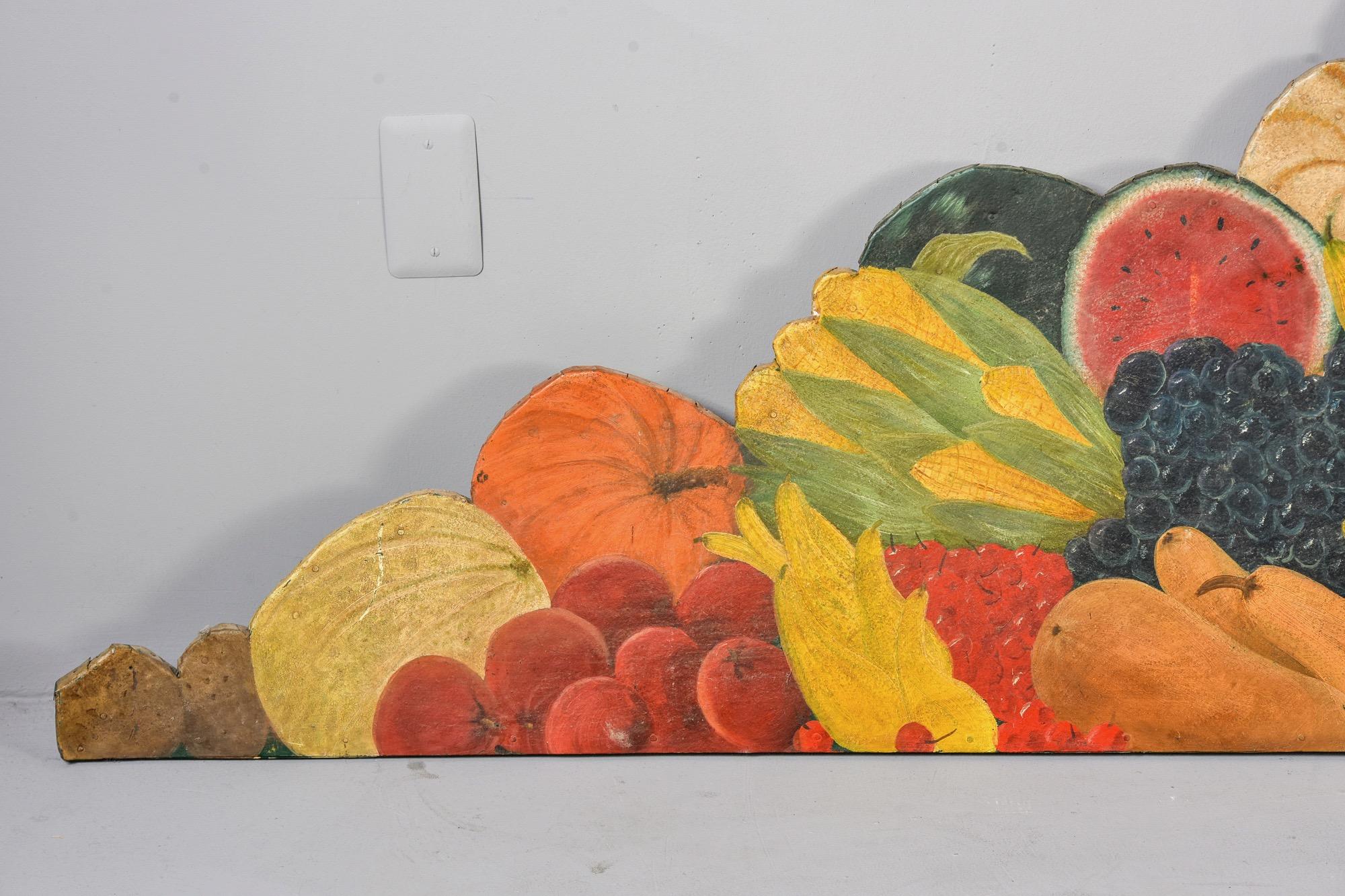Early 20th Century Wood and Canvas Painted Produce Sign For Sale 1