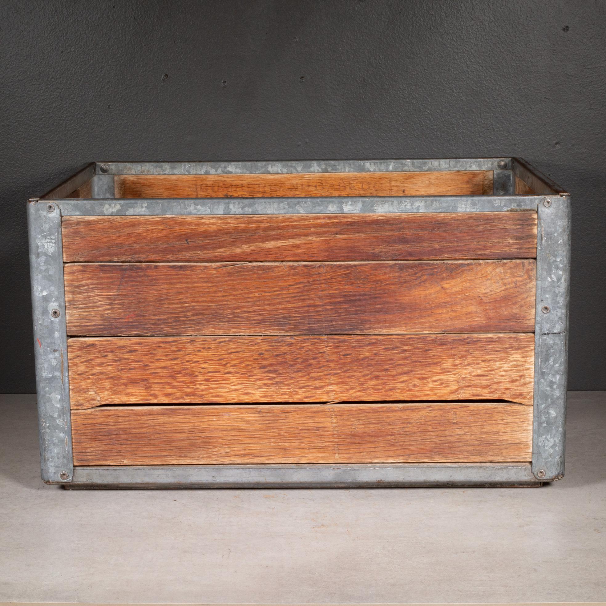 Early 20th Century Wood and Galvanized Steel Milk Crate, circa 1940s 2